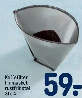 Kaffefilter finmasket rustfrit