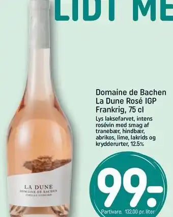 Domaine de Bachen la dune rosé IGP Frankrig