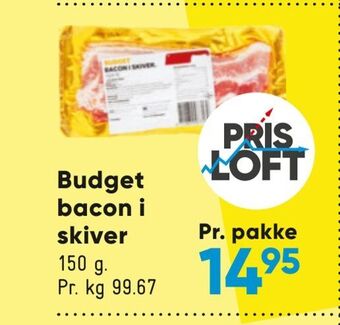 Bilka Budget bacon i skiver tilbud
