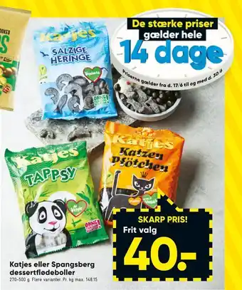 Bilka Katjes eller Spangsberg dessertflødeboller tilbud