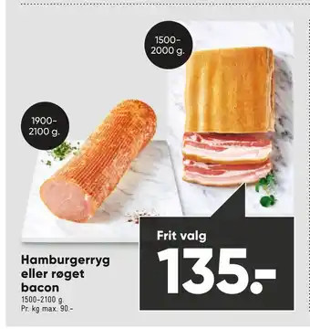 Bilka Hamburgerryg eller røget bacon tilbud