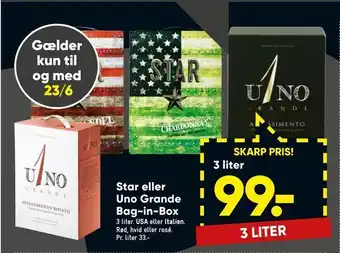 Bilka Star eller Uno Grande Bag-in-Box tilbud