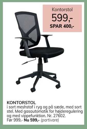 Daells Bolighus Kontorstol tilbud
