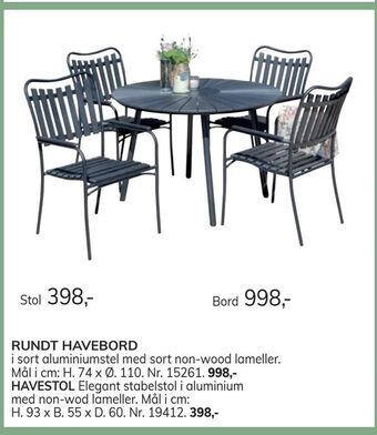 Daells Bolighus Rundt havebord tilbud
