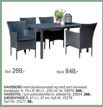 Daells Bolighus Havestol tilbud