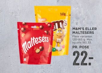 MENY M&m's eller maltesers tilbud
