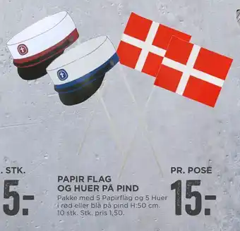 Papir flag og huer på pind