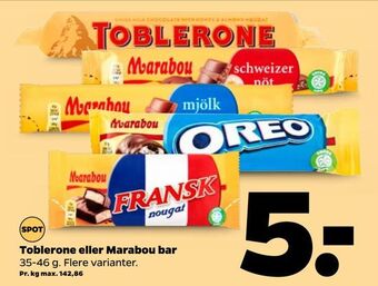 Netto Toblerone eller Marabou bar tilbud