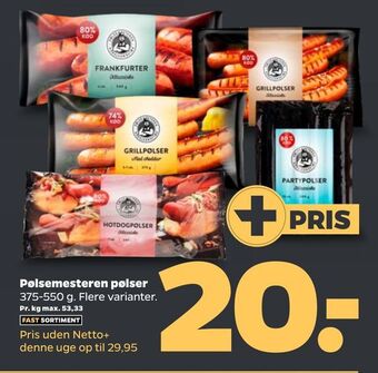 Netto Pølsemesteren pølser tilbud