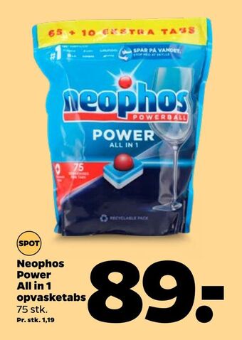Netto Neophos Power All in 1 opvasketabs tilbud