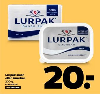 Netto Lurpak smør eller smørbar tilbud