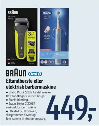 Føtex Eltandbørste eller elektrisk barbermaskine tilbud