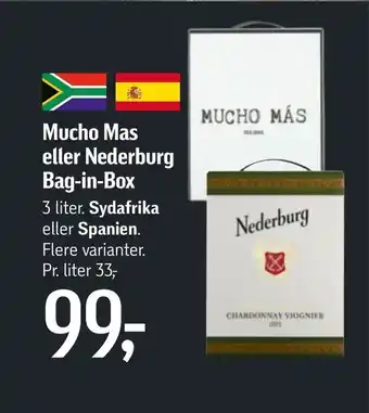 Føtex Mucho Mas eller Nederburg Bag-in-Box tilbud