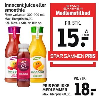 SPAR Innocent juice eller smoothie tilbud