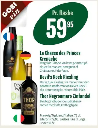 Min Købmand La Chasse des Princes Grenache tilbud