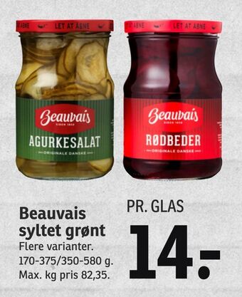 SPAR Beauvais syltet grønt tilbud