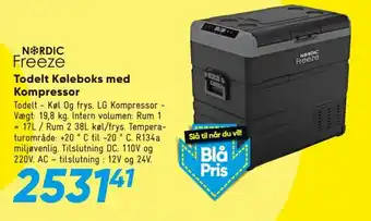Bilka Nordic Freeze Todelt Køleboks Med Kompressor tilbud