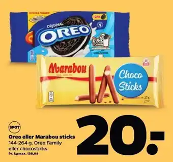 Netto Oreo eller MArabou sticks tilbud
