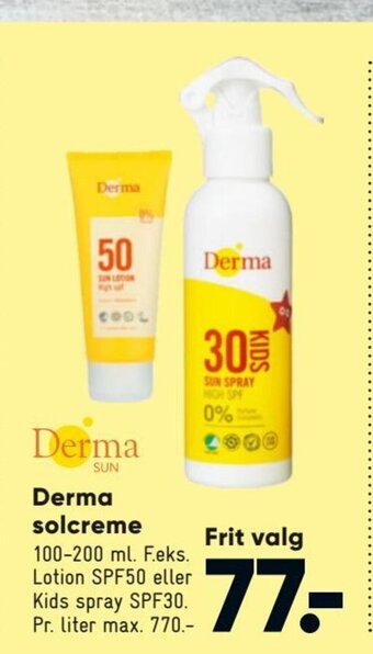 Bilka Derma Solcreme tilbud