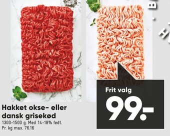 Bilka Hakket Okse-Eller Dansk Grisekød tilbud