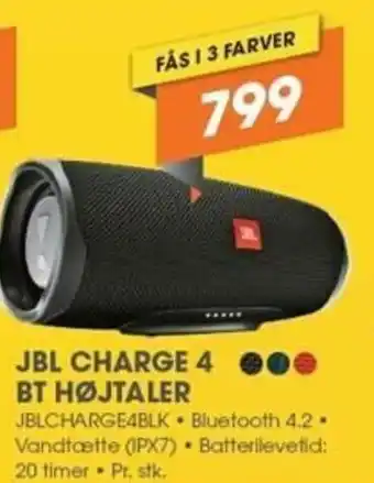 Expert JBL Charge 4BT Højtaler JBLCHARGE4BLK tilbud