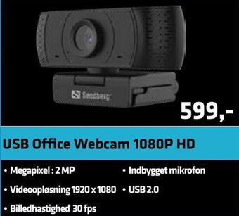 LabTech Data Usb Office Webcam 1080P Hd tilbud