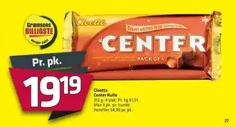 Fleggaard Cloetta Center Rulle tilbud