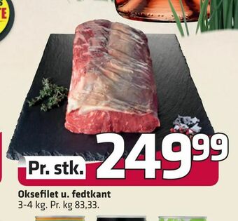 Oksefilet u. fedtkant