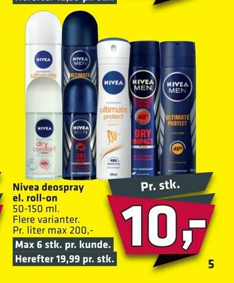 Fleggaard Nivea deospray el. roll-on tilbud