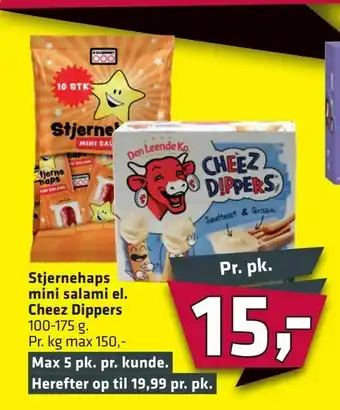 Fleggaard Stjernehaps mini salami el. Cheez Dippers tilbud