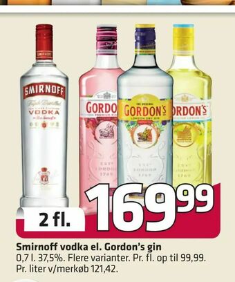 Fleggaard Smirnoff vodka el. Gordon's gin tilbud