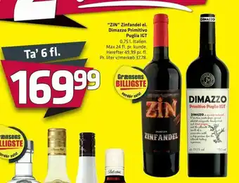 Fleggaard 'ZIN" Zinfandel el. Dimazzo Primitivo Puglia IGT tilbud