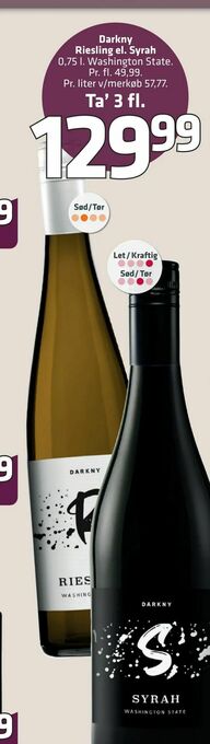 Fleggaard Darkny Riesling el. Syrah tilbud