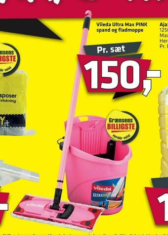 Fleggaard Vileda Ultra Max PINK spand og fladmoppe tilbud