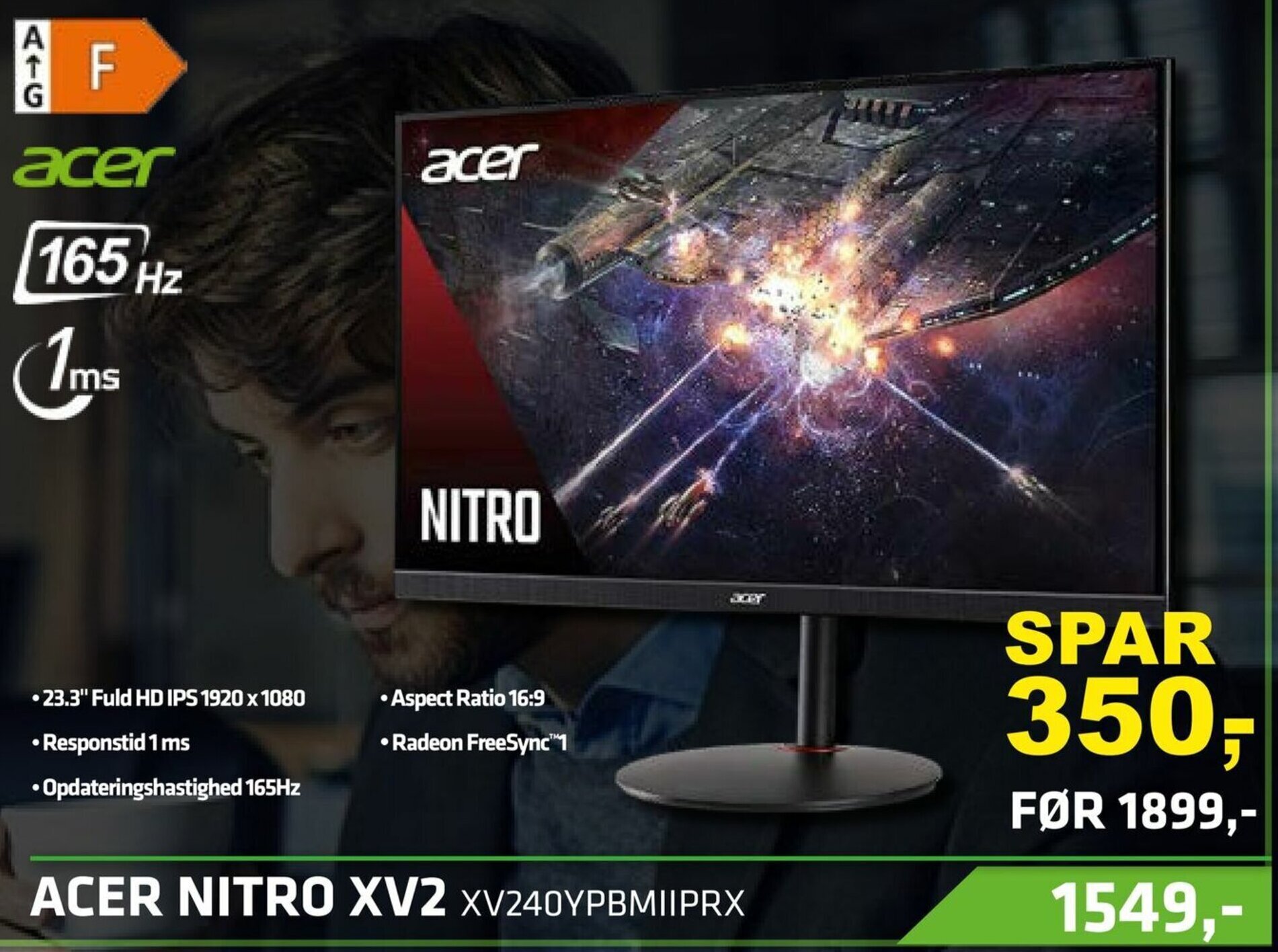 Acer Nitro Xv2 XV240YPBMIIPRX tilbud 