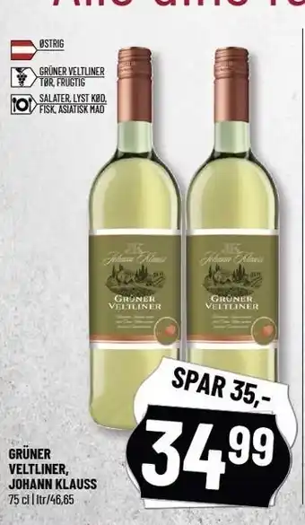 Løvbjerg Grüner Veltliner, Johann Klauss tilbud