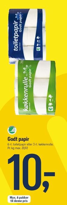 Føtex Godt papir toiletpapir tilbud