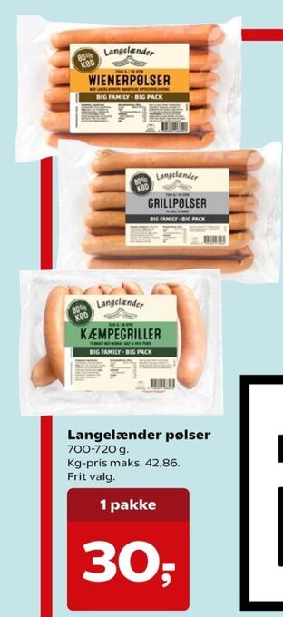 Kvickly Langelænder grillpølser tilbud