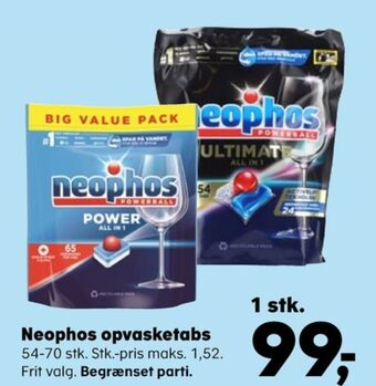 Kvickly Neophos maskinopvask-tabs tilbud