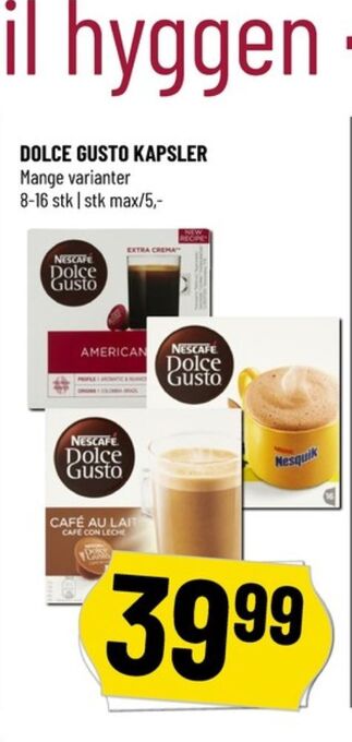 Løvbjerg Dolce gusto kaffekapsler tilbud