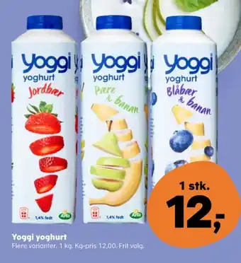 SuperBrugsen Yoggi yoghurt blåbær banan tilbud