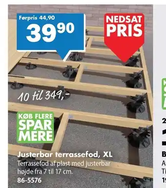 Biltema Justerbar terrassefod XL tilbud