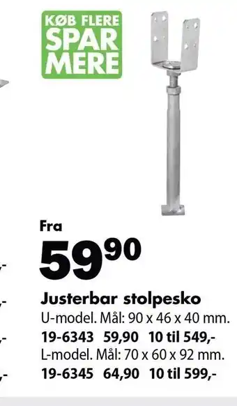 Justerbar stolpesko