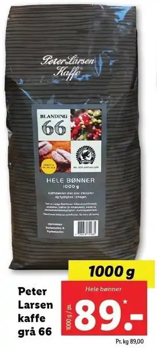Lidl Peter Larsen kaffe grå 66 tilbud