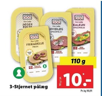 Lidl 3-Stjernet pålæg tilbud