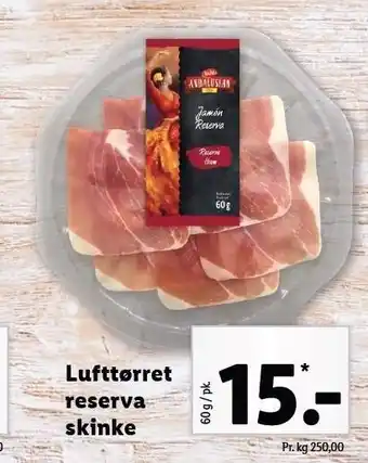 Lidl Lufttørret reserva skinke tilbud