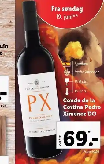Lidl conde de la cortina pedro ximenez do tilbud