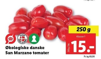 Lidl Økologiske danske san marzano tomater tilbud