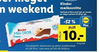 Lidl KInder mælkesnitte tilbud