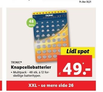 Lidl Knapcellebatterier tilbud